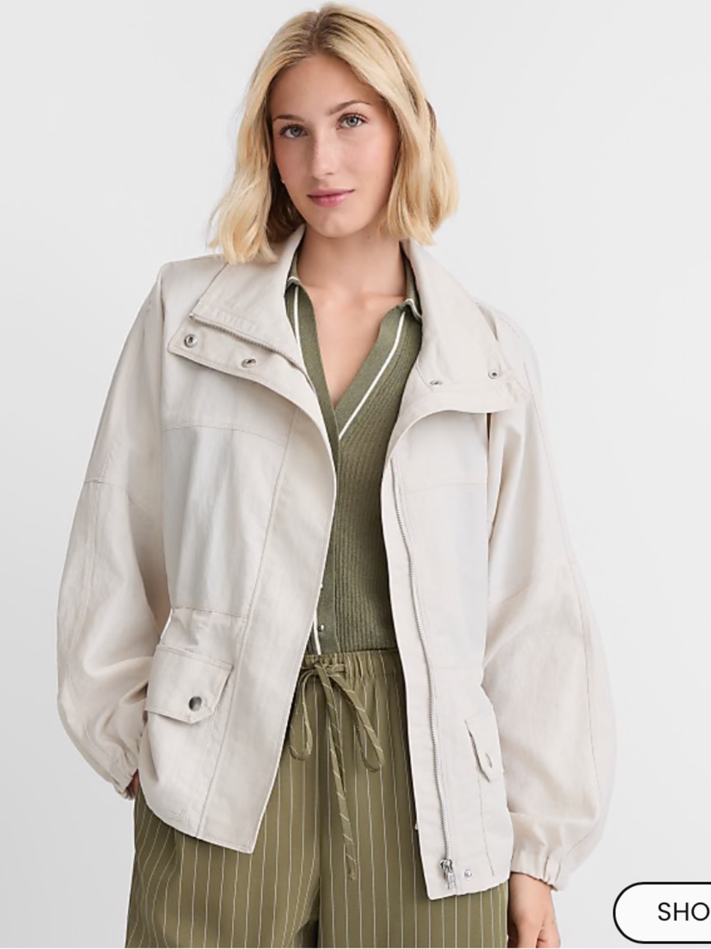NWT LOFT Petite Twill Dolman Jacket